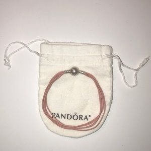 Pandora pink charm thread bracelet